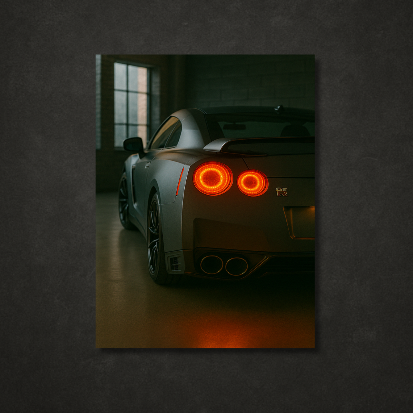 Iconic Grey Car - Neon LED Poster