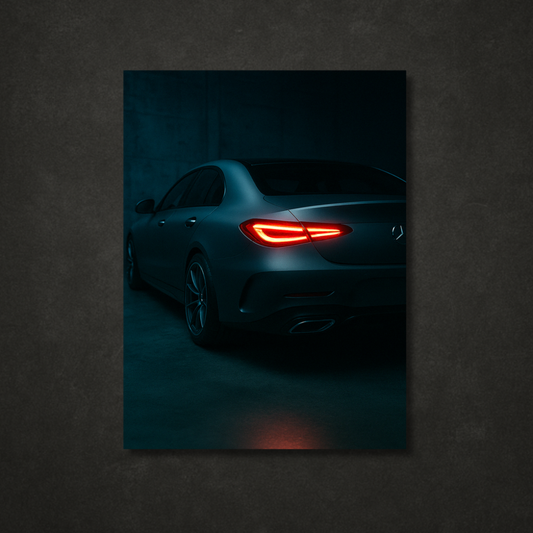 Sleek Grey Sports - Car Neon LED Poster